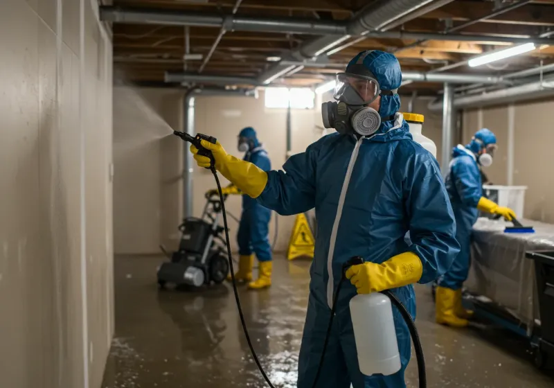 Basement Sanitization and Antimicrobial Treatment process in Shelbyville, IN