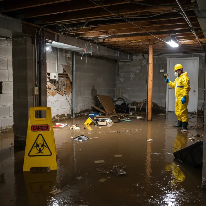 Flooded Basement Electrical Hazard in Shelbyville, IN Property