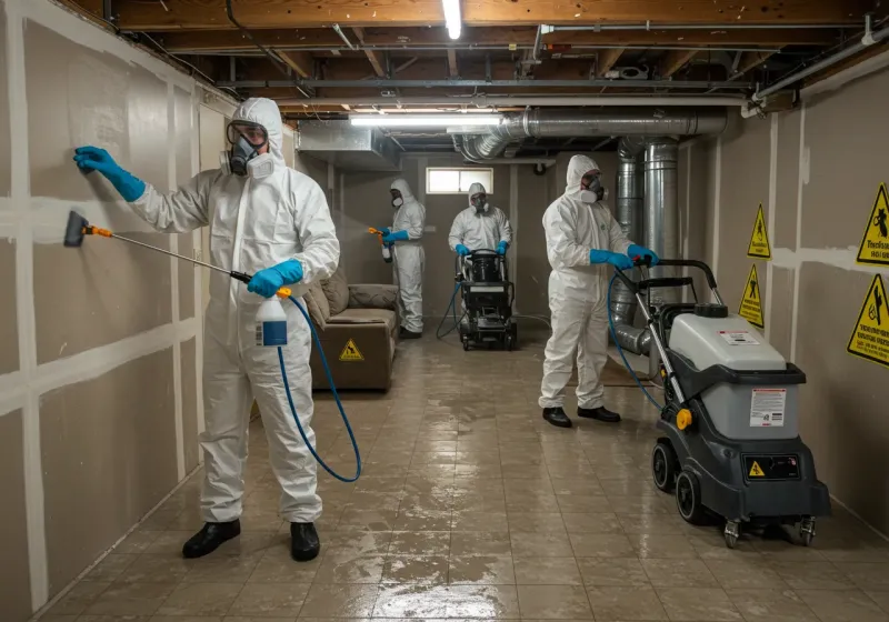 Basement Moisture Removal and Structural Drying process in Shelbyville, IN